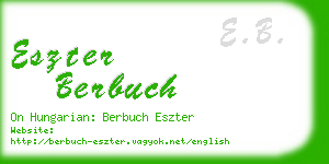 eszter berbuch business card
